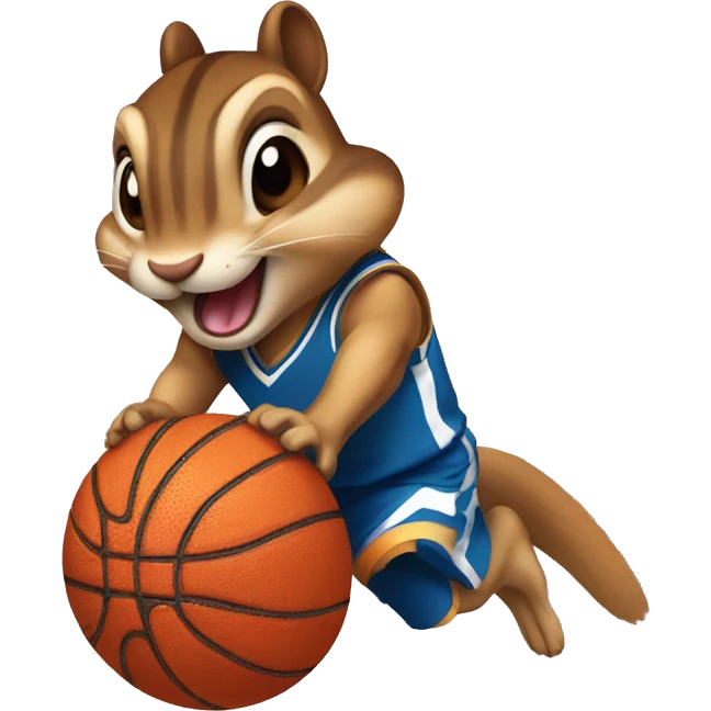 A chipmunk dunking a basketball  emoji