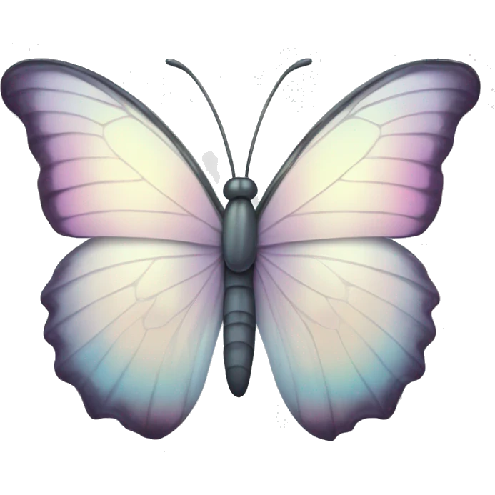 Pastel white iridescent butterfly emoji
