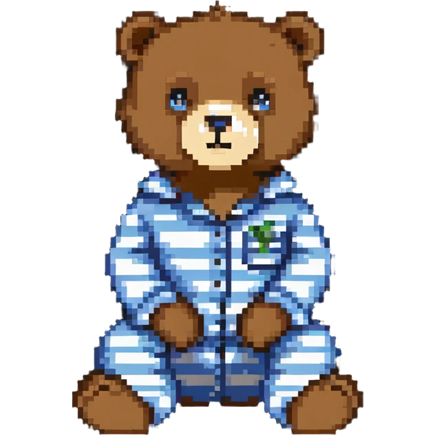 bear in striped pajamas sitting emoji