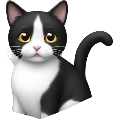 black-and-white cat in a box emoji