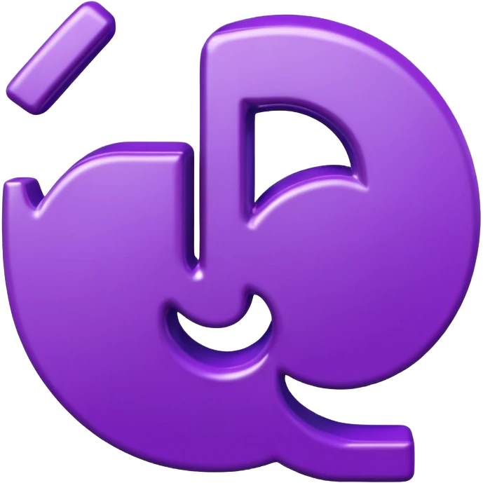Purple and Cian Symbol of TikTok app emoji
