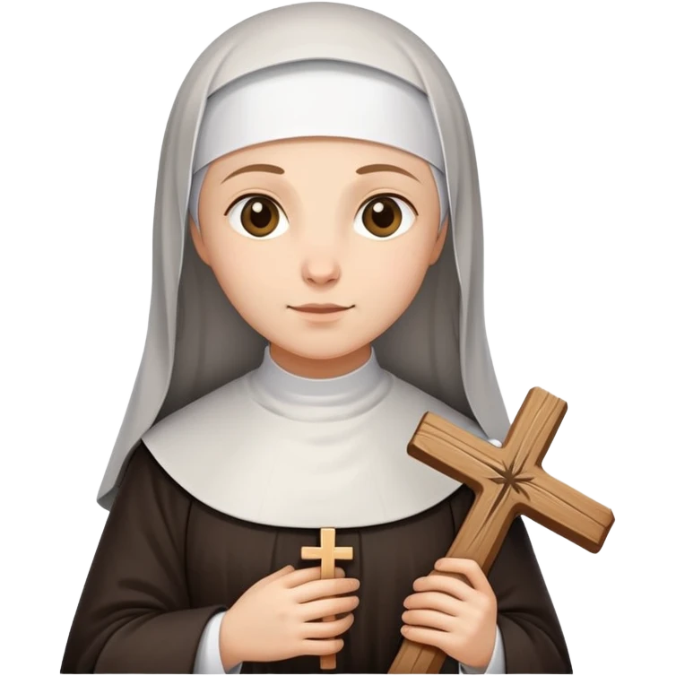 medieval nun with a cross emoji