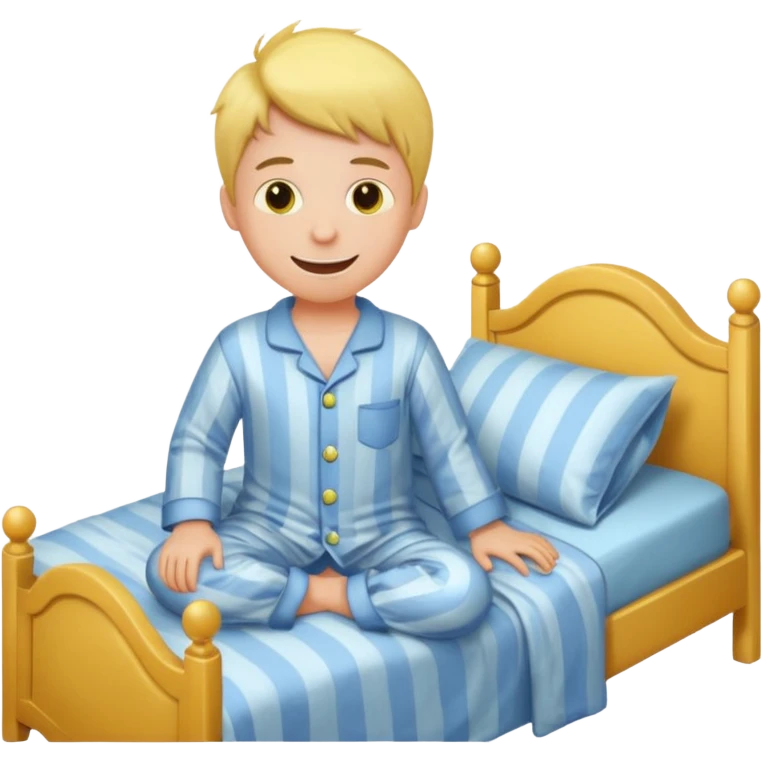 emoji- of a smiley boy getting up from a bed emoji