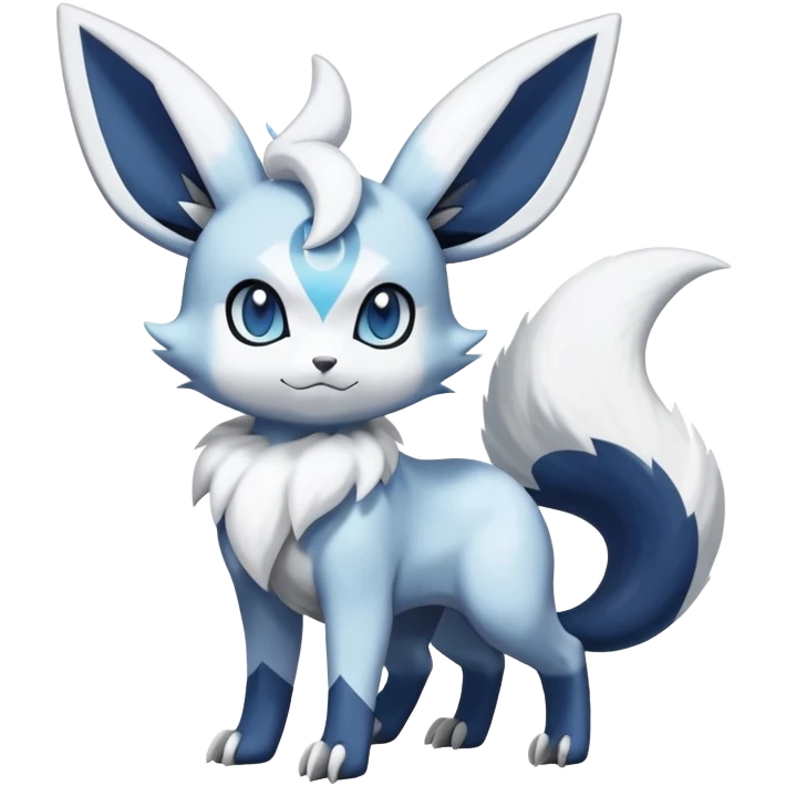 Meowstic-Absol-Minccino-Glaceon-Pokémon-Fakémon-hybrid-creature (full body) emoji