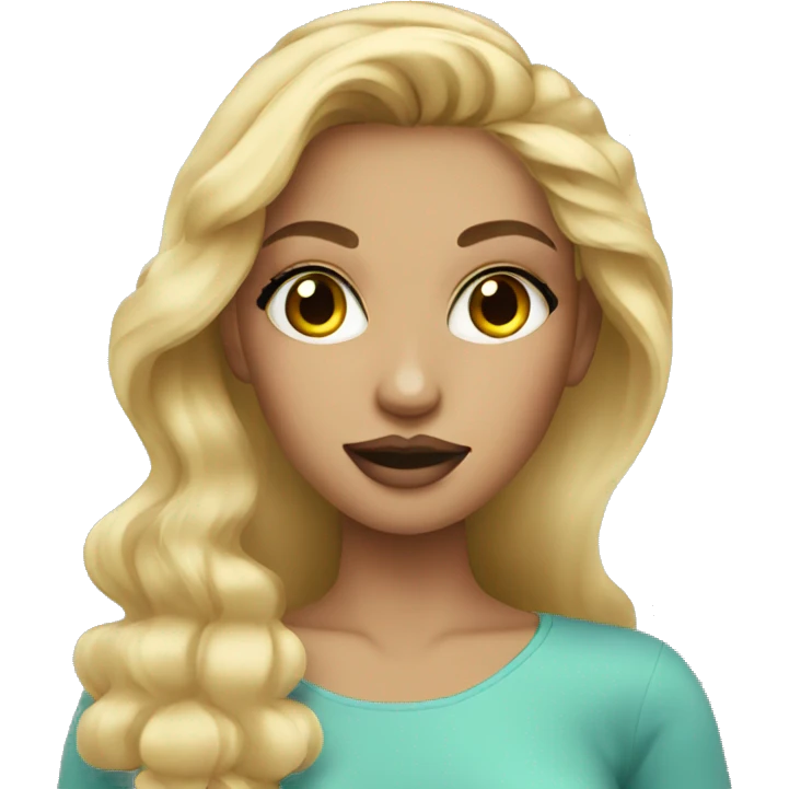Blonde girl doing makeup  emoji