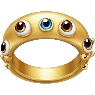 thin gold ring studded with eyeballs emoji