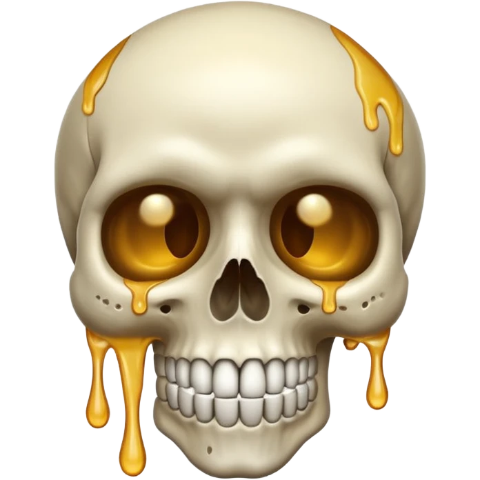 Skull smiling sweating drip emoji