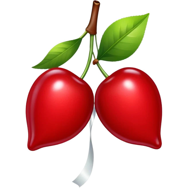 Cherry with a white bow emoji