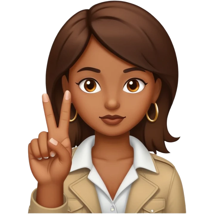 Brown skin girl with middle finger up emoji