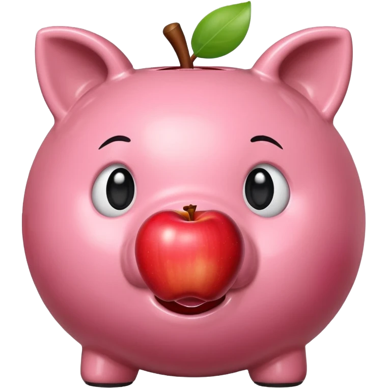 Piggy bank with Apple in mouth emoji