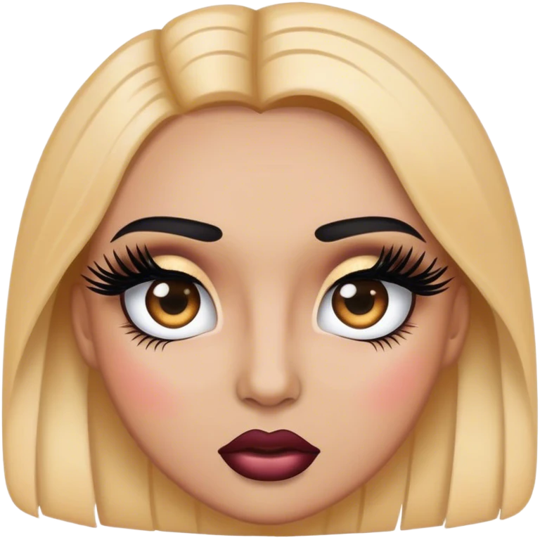 Emoji with super heavy makeup, fake lashes emoji