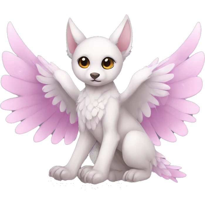 Anthro shy cute kawaii winged animal hybrid full body emoji