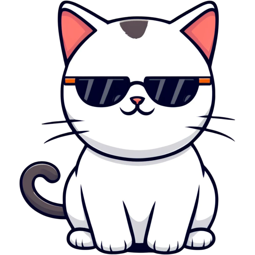 Cat with sunglasses emoji