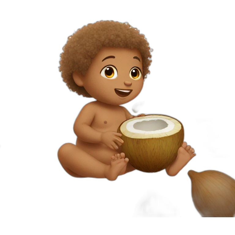 Baby with coconut emoji