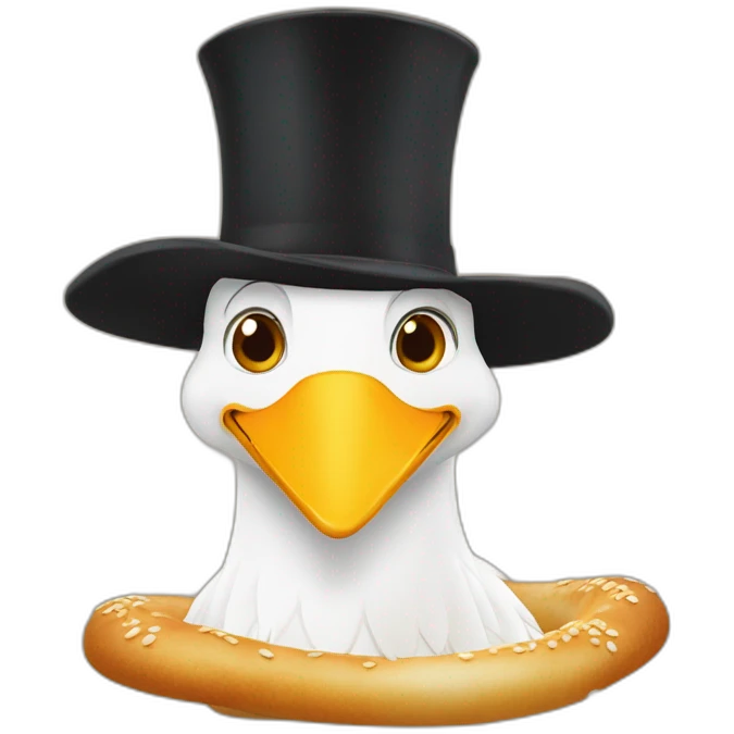 Cigogne avec bretzel  emoji