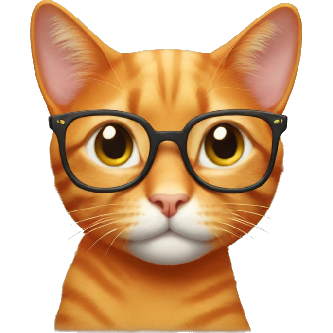 Orange cat with glasses  emoji