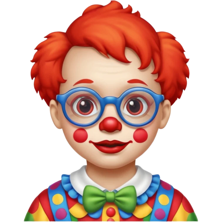 child clown with big eyeglasses emoji