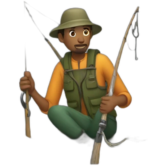 fisherman with hook emoji
