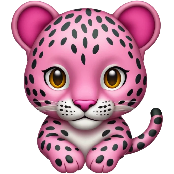 Emoji leopardo rosa cuerpo entero de lado y más realista emoji
