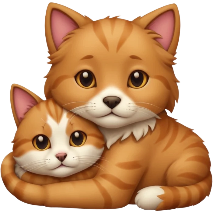 Cat and dog cuddling sexy emoji