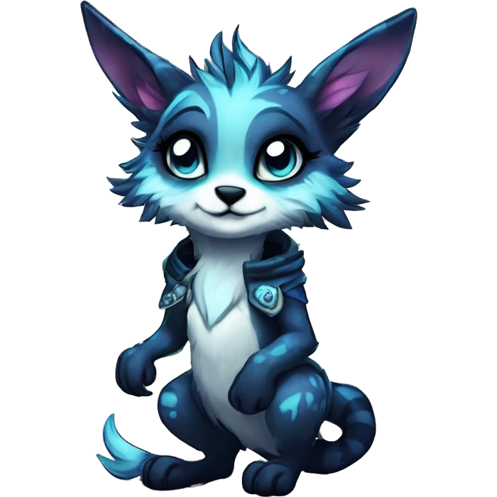Cool cute Kawaii edgy fantasy shiny animal  fursona Fionbri vernid by griffsnuff & LiLaiRa & Falvie full body emoji