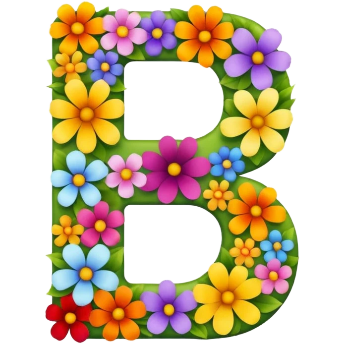 number 7 created with assorted flowers emoji