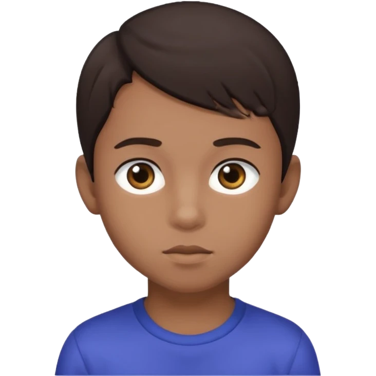 Dark brown hair, make the boy mixed race and is a boy and make his iris a bit smaller emoji