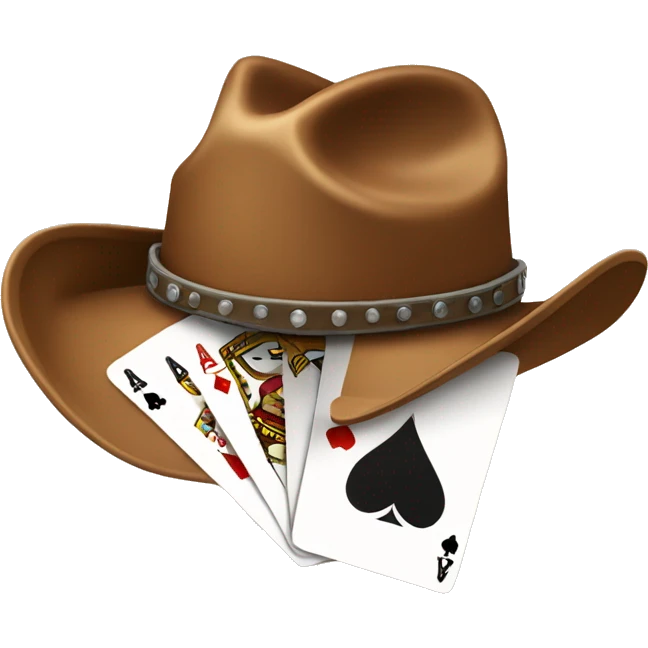cowboy hat with ace playing cards in it  emoji