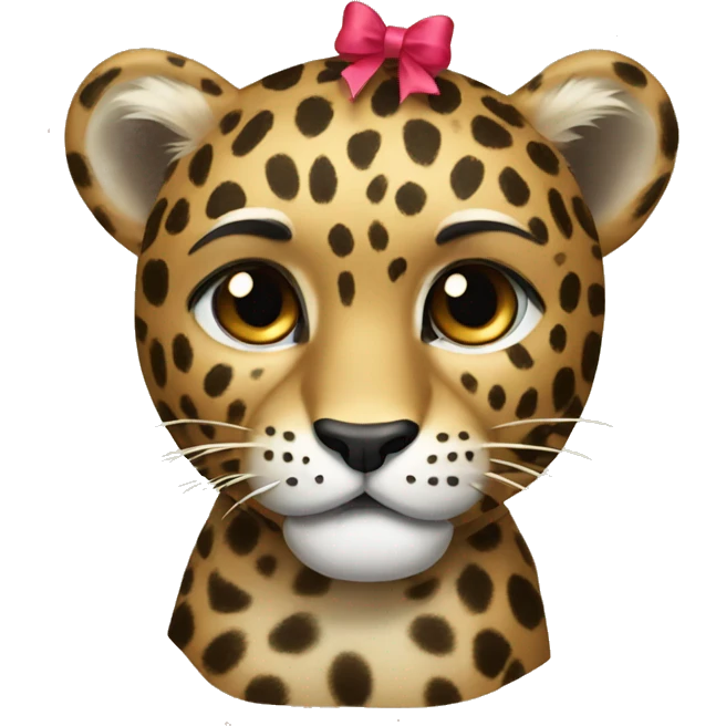 leopard with a bow emoji