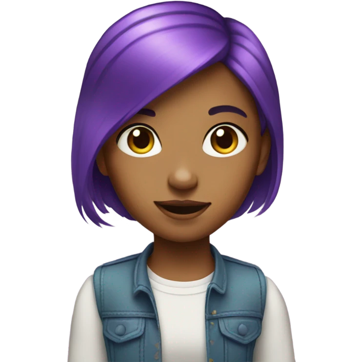 girl kid purple hair emoji