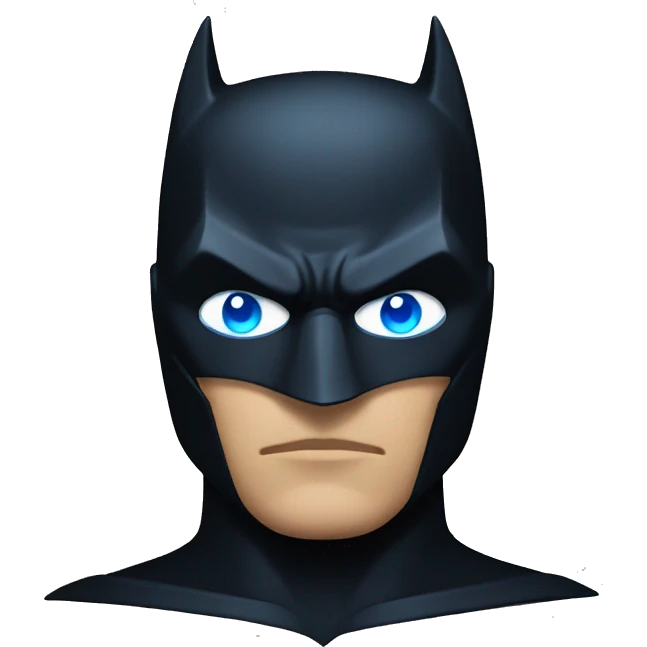 Dark Batman mask with blue eyes and serious dark face emoji