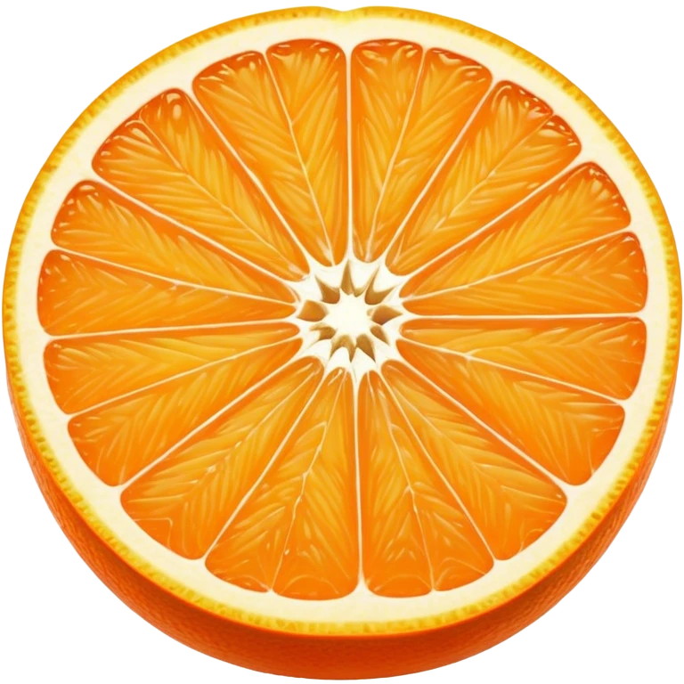 Cinematic juicy orange, sliced open to reveal glistening, bright citrus flesh, soft golden highlights, fresh and refreshing, natural and vibrant. emoji