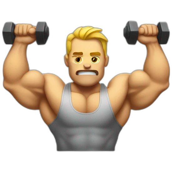 Exhausted body builder emoji
