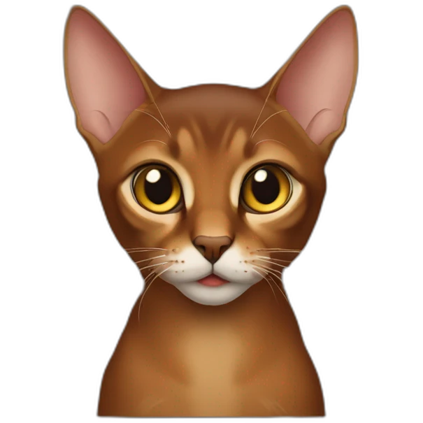 Abyssinian cat dark red asks for food emoji