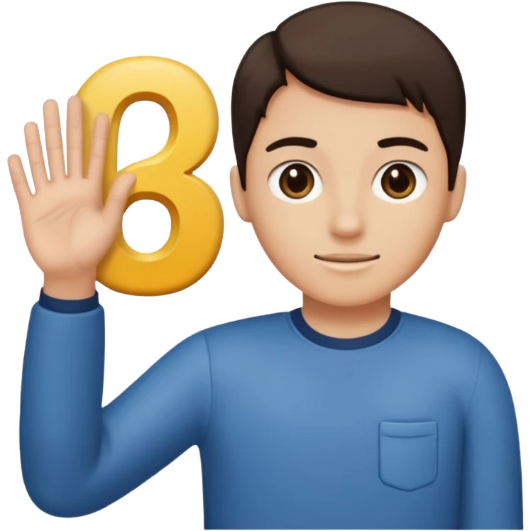 Someone holding a 6 on the right hand and a 7 on the left emoji