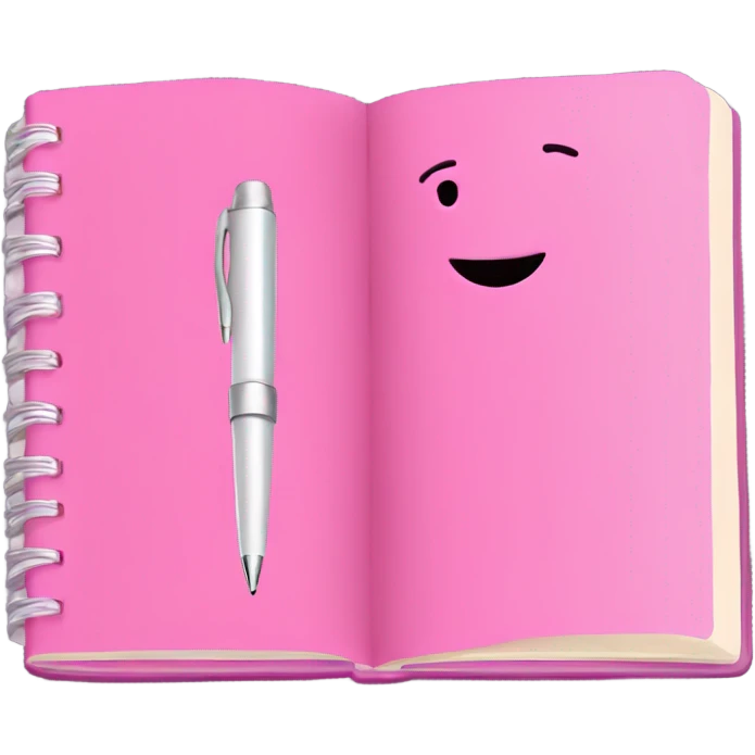 pink journal and pink pen emoji