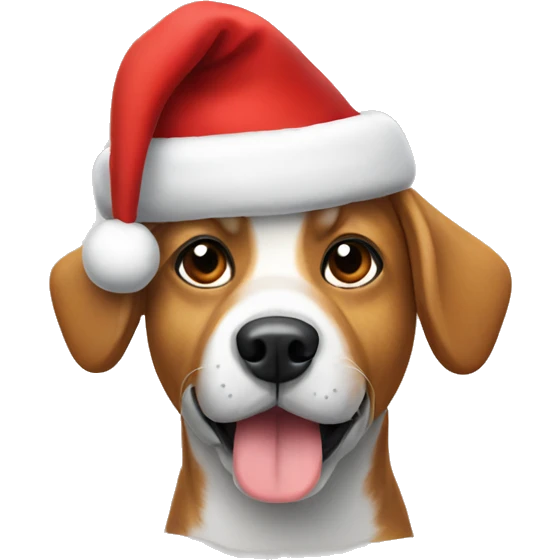 Dog with CHRISTMAS hat  emoji