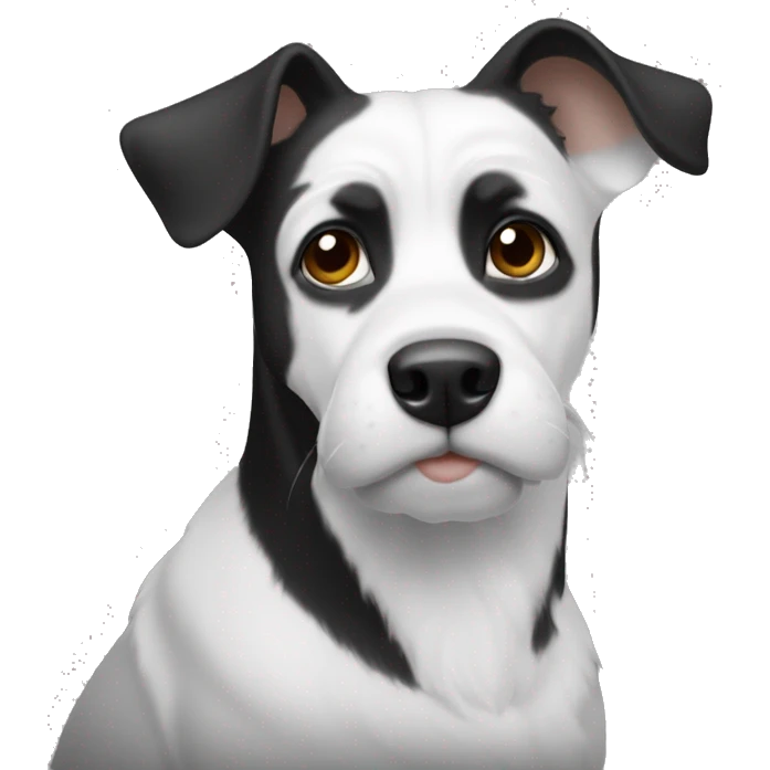 Black and white chivauva emoji