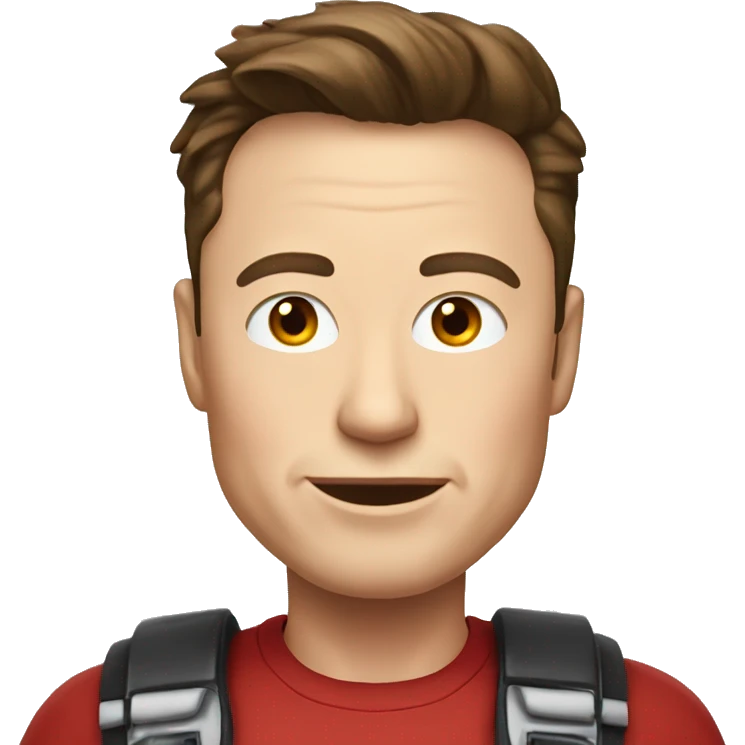 Elon Musk  with red baber emoji