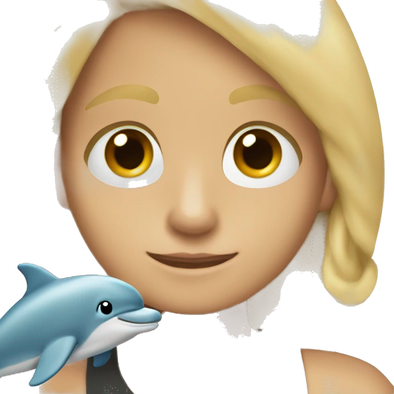 Blonde hair brown eyes 4th grade boy wearing cross necklace holding dolphin emoji