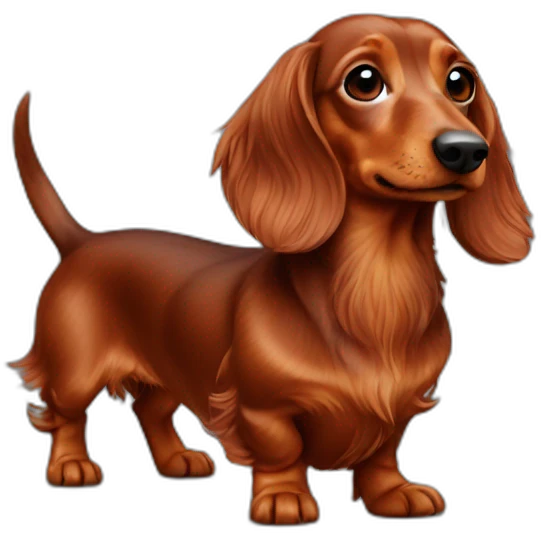 Red long hair dachshund emoji