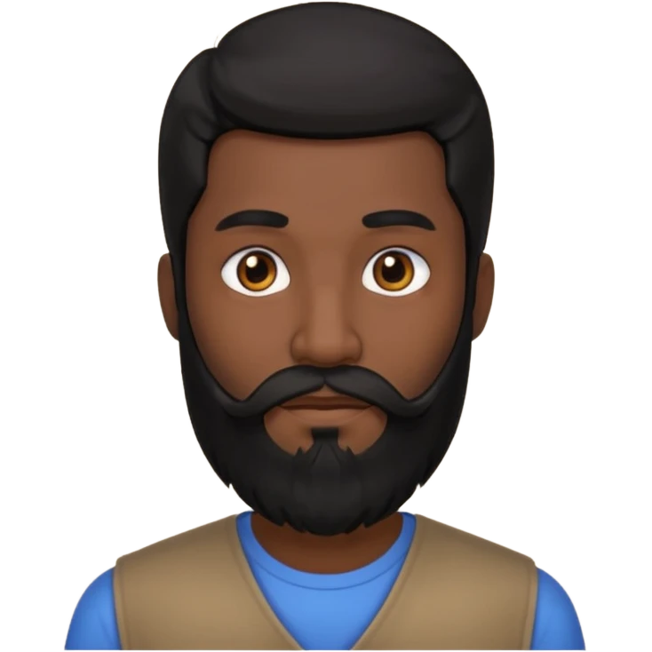 رجل لديه شعر اسود طويل ولحية emoji