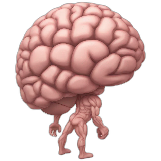 brain with muscular arms emoji