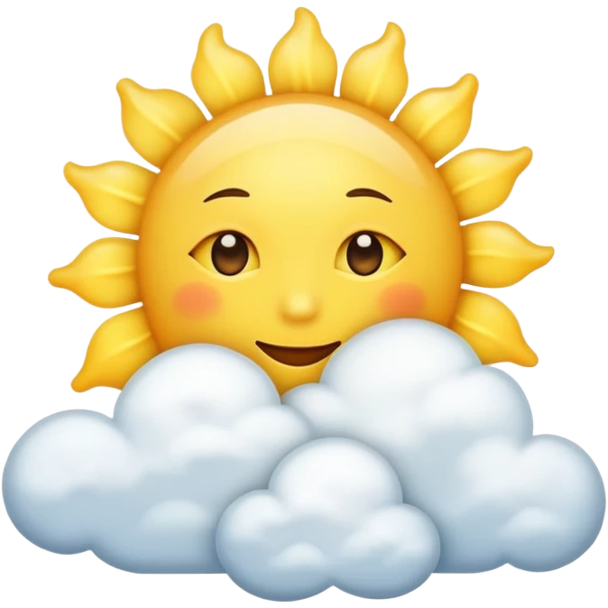 Light yellow sun with clouds emoji