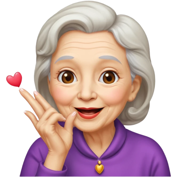 old woman blowing a kiss emoji