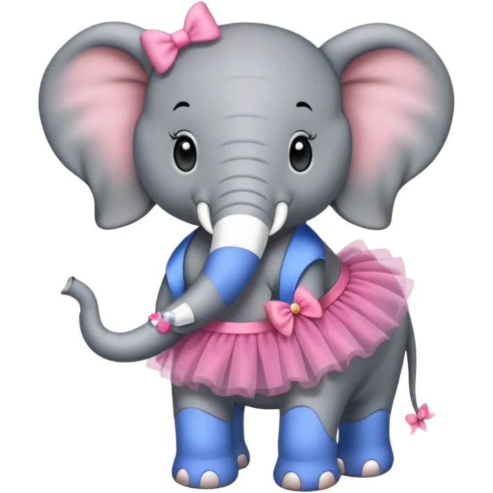 A three legged prima-donna elephant with piercings. emoji