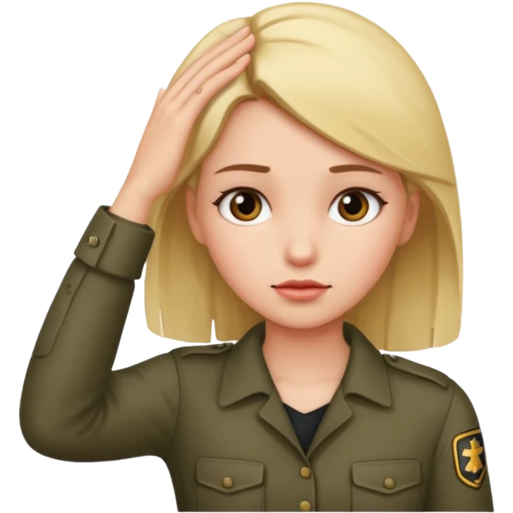 Girl holding a gun hand to head not real gun emoji