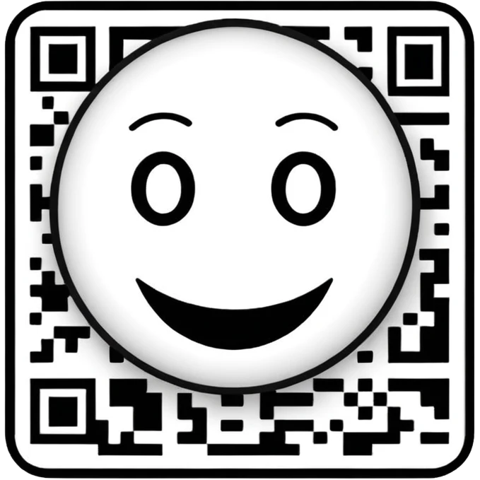 qr code with a smiley face emoji