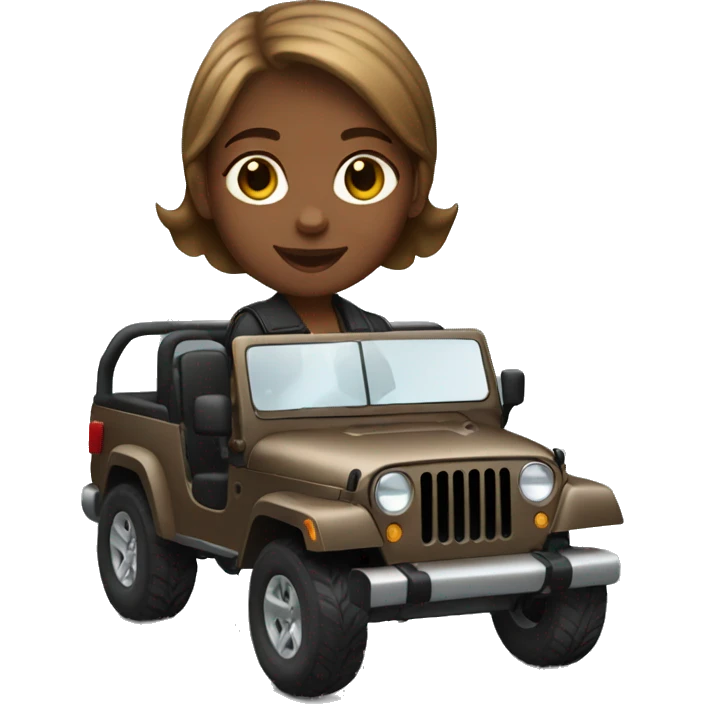light brown hair girl driving black jeep emoji
