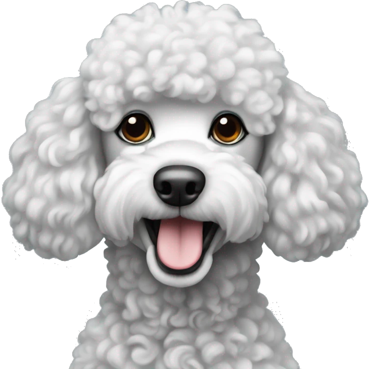 poodle dog black and white emoji